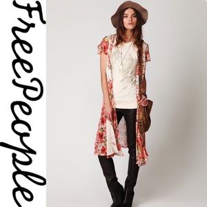 🌸RARE🌸 Free People Chiffon Floral Lace bed coat